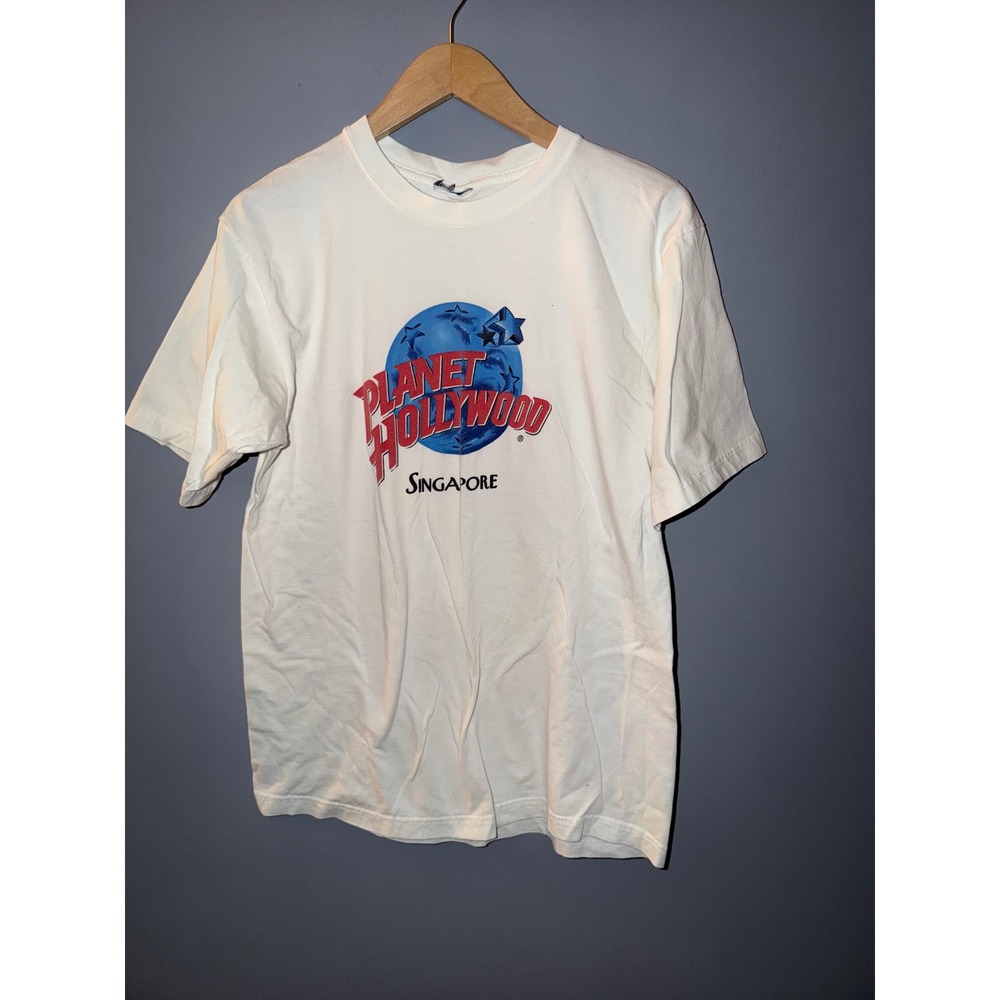 Planet‎ Hollywood Singapore T Shirt White Graphic Tee Top Mens Womens Unisex